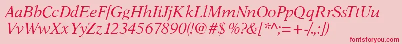 AustinItalic Font – Red Fonts on Pink Background