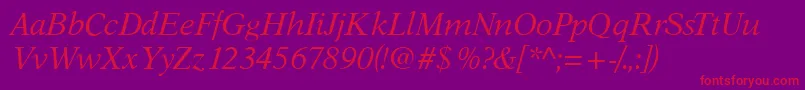 AustinItalic Font – Red Fonts on Purple Background
