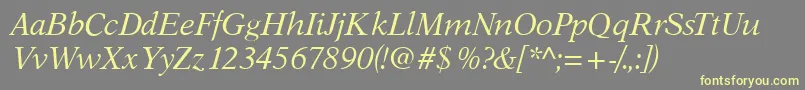 AustinItalic Font – Yellow Fonts on Gray Background