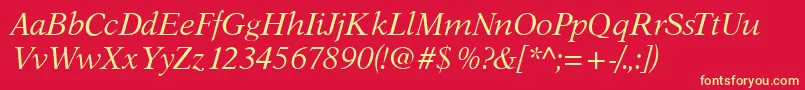AustinItalic Font – Yellow Fonts on Red Background