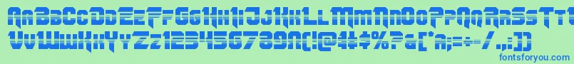 Omegaforcehalf12-Schriftart – Blaue Schriften auf grünem Hintergrund