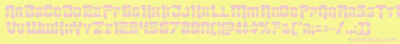 Omegaforcehalf12 Font – Pink Fonts on Yellow Background