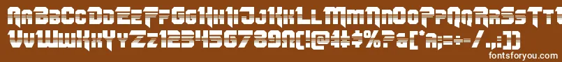 Шрифт Omegaforcehalf12 – белые шрифты на коричневом фоне