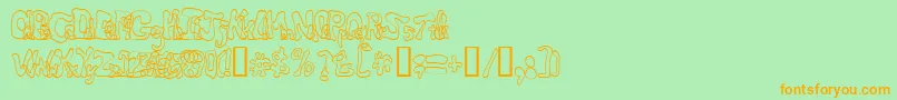 Critter Font – Orange Fonts on Green Background