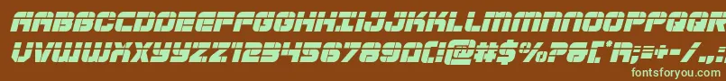 Supersubmarinelaserital-fontti – vihreät fontit ruskealla taustalla