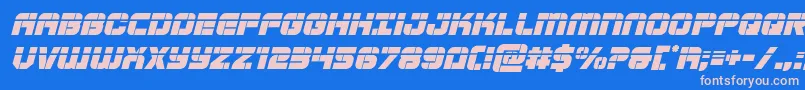 Supersubmarinelaserital Font – Pink Fonts on Blue Background