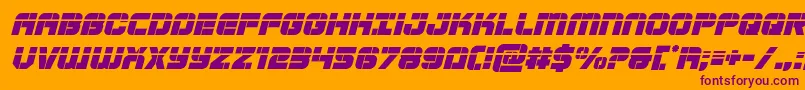 Supersubmarinelaserital-Schriftart – Violette Schriften auf orangefarbenem Hintergrund