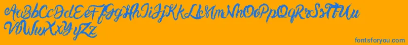 UnlimitedtoppingsScript Font – Blue Fonts on Orange Background