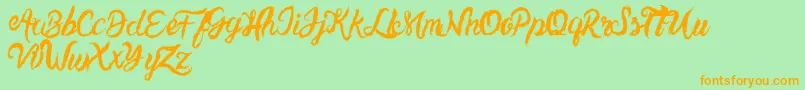 UnlimitedtoppingsScript Font – Orange Fonts on Green Background