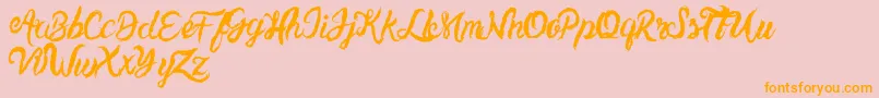 UnlimitedtoppingsScript Font – Orange Fonts on Pink Background