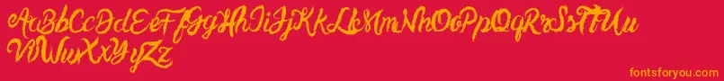 UnlimitedtoppingsScript Font – Orange Fonts on Red Background