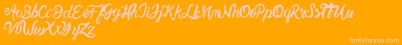 UnlimitedtoppingsScript Font – Pink Fonts on Orange Background