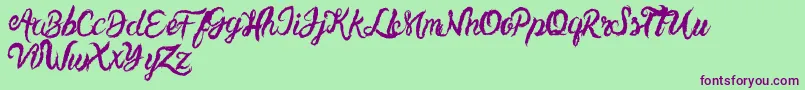 UnlimitedtoppingsScript Font – Purple Fonts on Green Background