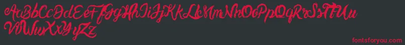 UnlimitedtoppingsScript Font – Red Fonts on Black Background
