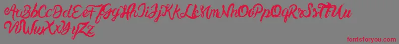 UnlimitedtoppingsScript Font – Red Fonts on Gray Background