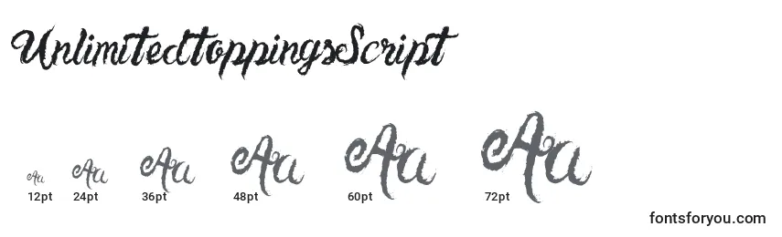 Größen der Schriftart UnlimitedtoppingsScript