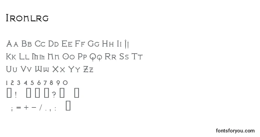 Schriftart Ironlrg – Alphabet, Zahlen, spezielle Symbole