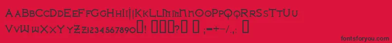 Ironlrg Font – Black Fonts on Red Background