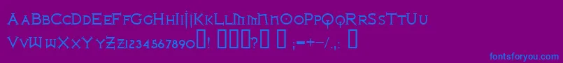 Ironlrg Font – Blue Fonts on Purple Background