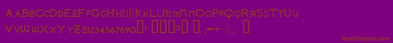フォントIronlrg – 紫色の背景に茶色のフォント