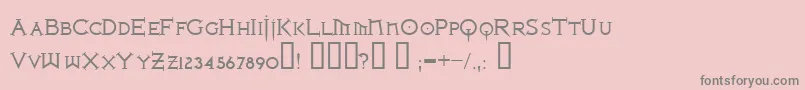 フォントIronlrg – ピンクの背景に灰色の文字