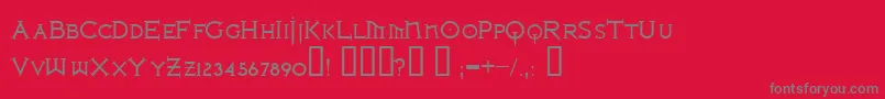 Czcionka Ironlrg – szare czcionki na czerwonym tle