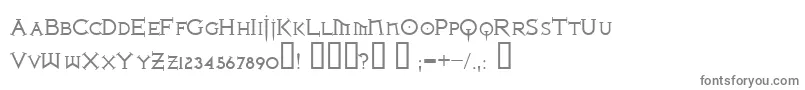 Ironlrg-fontti – harmaat kirjasimet valkoisella taustalla