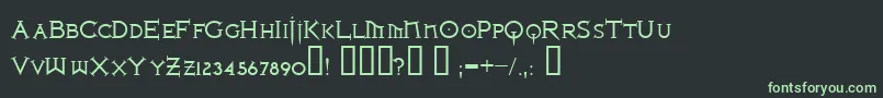 Ironlrg Font – Green Fonts on Black Background
