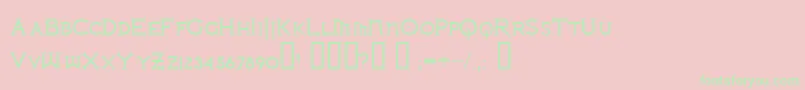 Ironlrg Font – Green Fonts on Pink Background