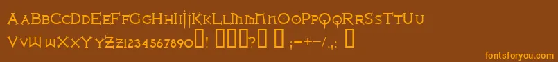 Ironlrg Font – Orange Fonts on Brown Background
