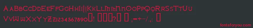 Czcionka Ironlrg – czerwone czcionki na czarnym tle