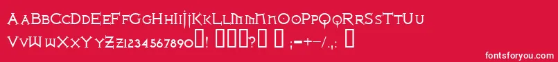 フォントIronlrg – 赤い背景に白い文字