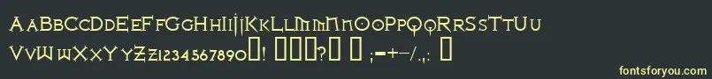 フォントIronlrg – 黒い背景に黄色の文字