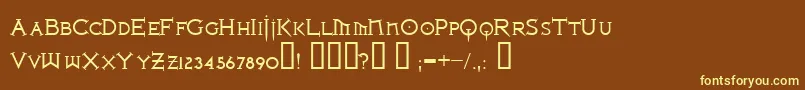 Ironlrg Font – Yellow Fonts on Brown Background