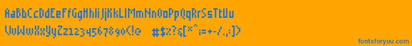 Grudblitter Font – Blue Fonts on Orange Background
