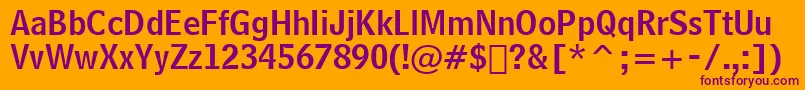 BellCentennialNameAndNumberBt Font – Purple Fonts on Orange Background