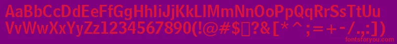 BellCentennialNameAndNumberBt Font – Red Fonts on Purple Background