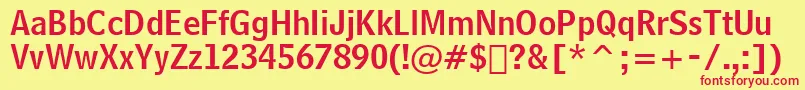 BellCentennialNameAndNumberBt Font – Red Fonts on Yellow Background