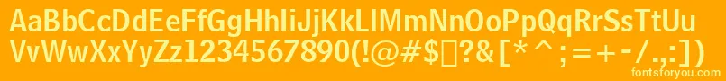 BellCentennialNameAndNumberBt Font – Yellow Fonts on Orange Background