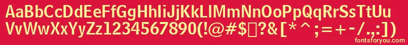 BellCentennialNameAndNumberBt Font – Yellow Fonts on Red Background