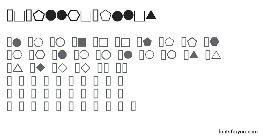 Czcionka WeSimpleShapes – alfabet, cyfry, specjalne znaki
