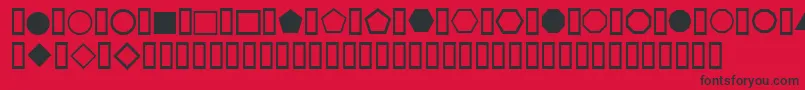 フォントWeSimpleShapes – 赤い背景に黒い文字