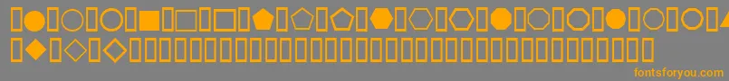 フォントWeSimpleShapes – オレンジの文字は灰色の背景にあります。