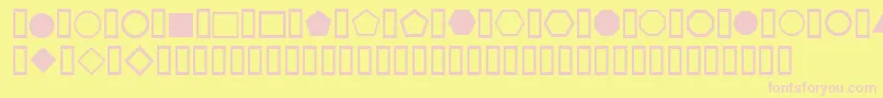 WeSimpleShapes-fontti – vaaleanpunaiset fontit keltaisella taustalla