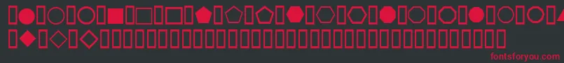 WeSimpleShapes Font – Red Fonts on Black Background