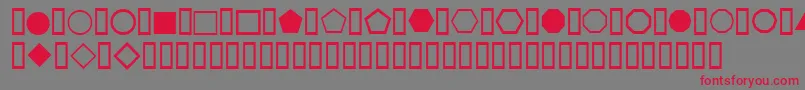 WeSimpleShapes Font – Red Fonts on Gray Background