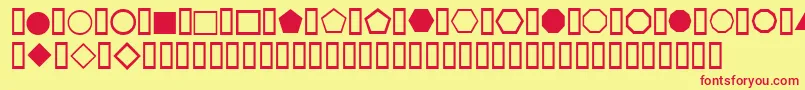 Шрифт WeSimpleShapes – красные шрифты на жёлтом фоне