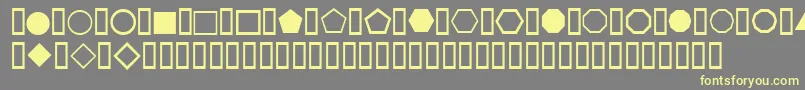 フォントWeSimpleShapes – 黄色のフォント、灰色の背景