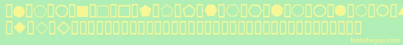 WeSimpleShapes Font – Yellow Fonts on Green Background