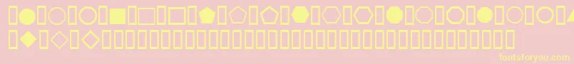 WeSimpleShapes Font – Yellow Fonts on Pink Background